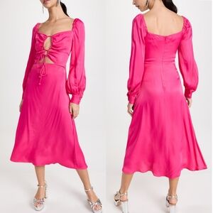 FARM RIO Long Sleeve Cutout Maxi/Midi Dress